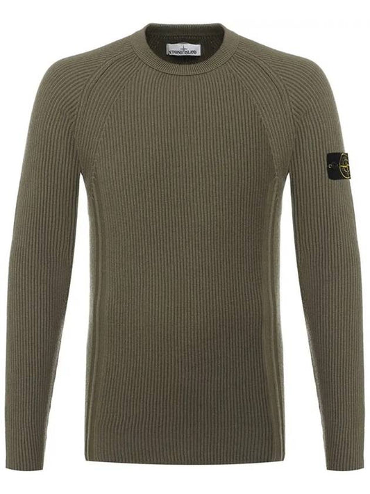 Wappen Patch Pullover Wool Knit Top Olive Green - STONE ISLAND - BALAAN.