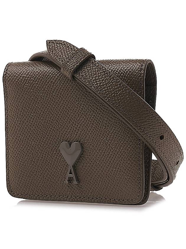 Heart Logo Strap Card Wallet Brown - AMI - BALAAN 3