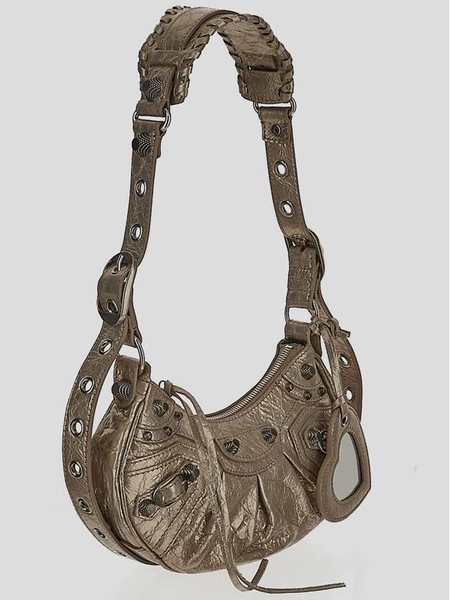 Metallic Le Cagol XS Lambskin Shoulder Bag Metallic Beige - BALENCIAGA - BALAAN 3