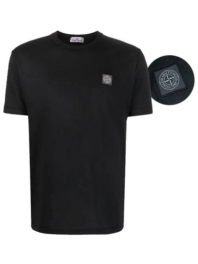 Men's Logo Short Sleeve T-Shirt Black - STONE ISLAND - BALAAN 2