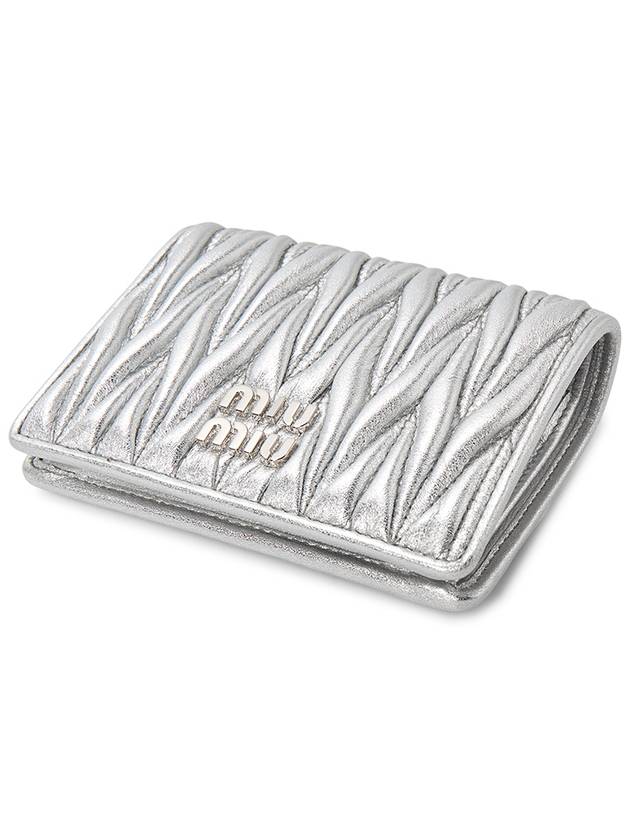 Matelasse Leather Half Wallet Silver - MIU MIU - BALAAN 4