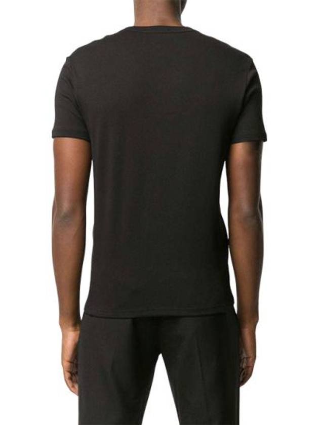 Cotton V-neck Short Sleeve T-Shirt Black - TOM FORD - BALAAN 6