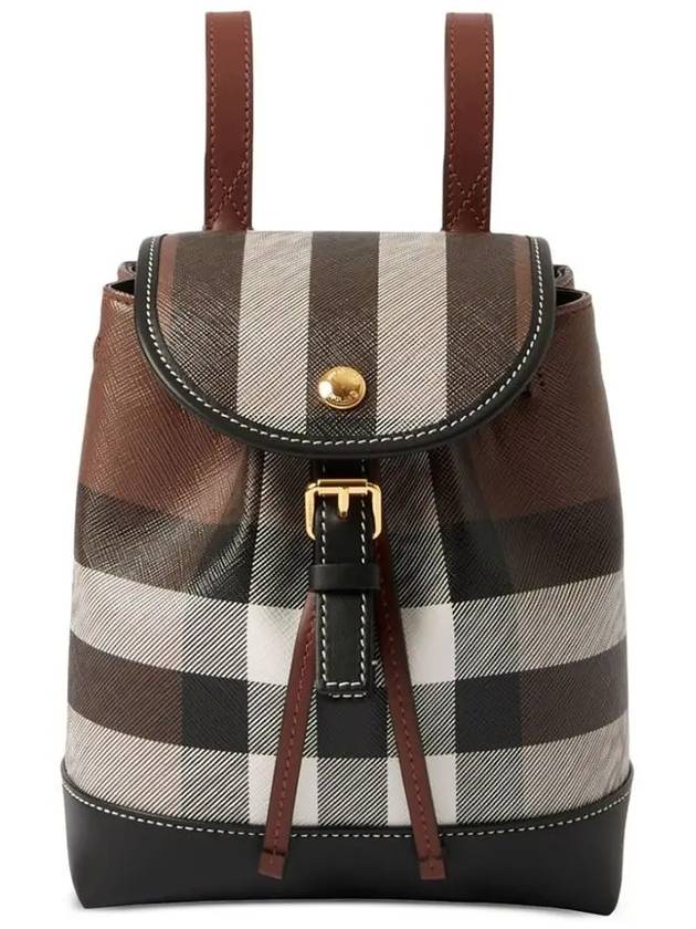 Check Mini Backpack Dark Brown - BURBERRY - BALAAN 3