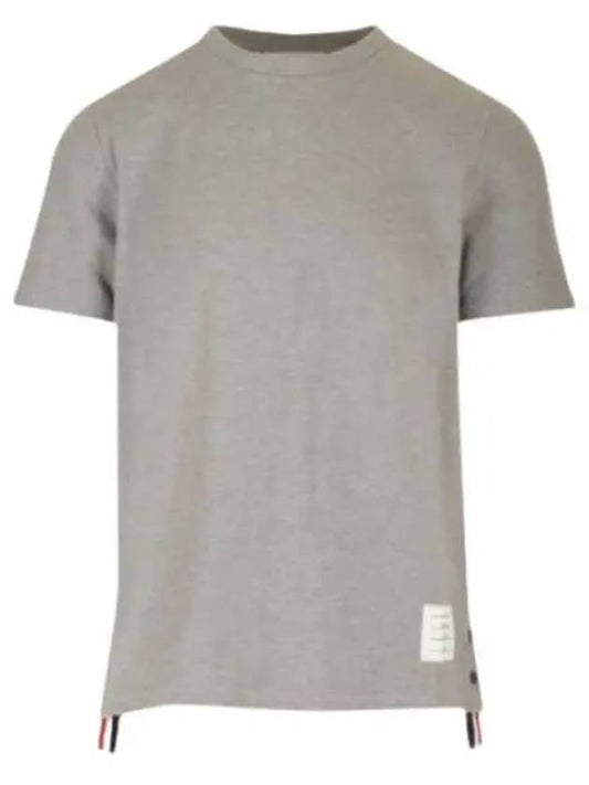 Men's Center Back Striped Short Sleeve T-Shirt Light Grey - THOM BROWNE - BALAAN 2