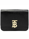 TB Grainy Leather Mini Crossbody Bag Black - BURBERRY - BALAAN 2