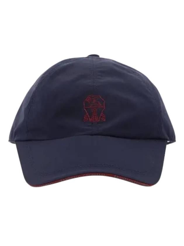 Embroidered Logo Curved Peak Ball Cap Navy - BRUNELLO CUCINELLI - BALAAN 1