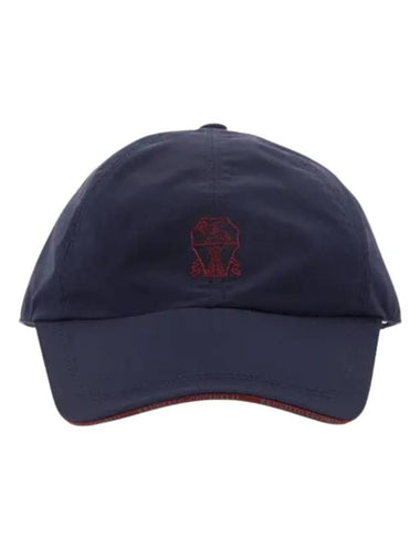 Embroidered Logo Curved Peak Ball Cap Navy - BRUNELLO CUCINELLI - BALAAN 1