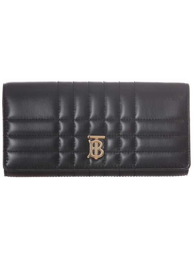 Lola Continental Quilted Leather Long Wallet Black - BURBERRY - BALAAN 1