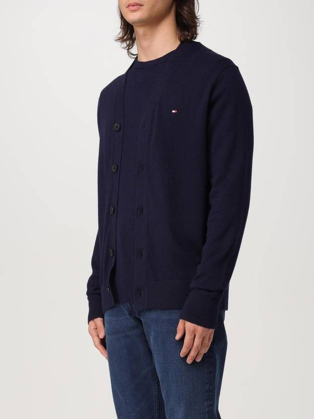 Essential Embroidered Logo Cardigan Navy - TOMMY HILFIGER - BALAAN 4