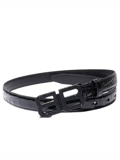 BB Hourglass Leather Belt Black - BALENCIAGA - BALAAN 2