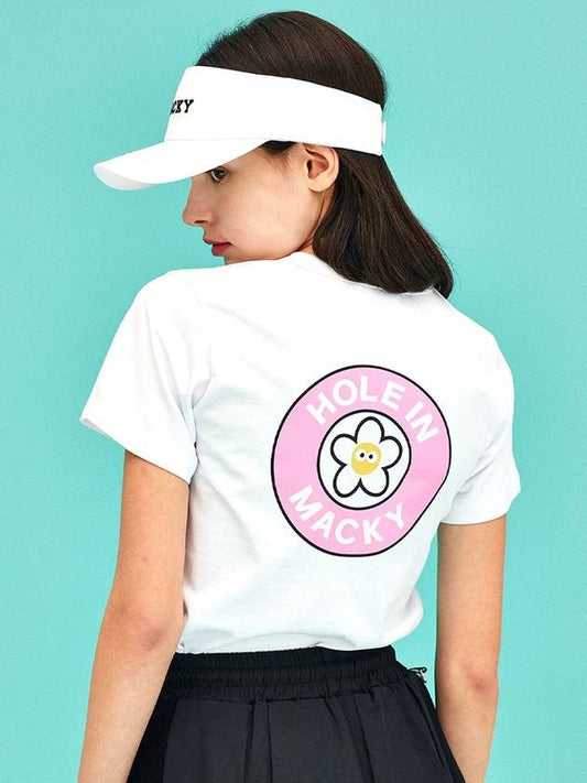 Hole-in Cup Short Sleeve T-Shirt White Pink MCSS24HT2PK - MACKY - BALAAN 1