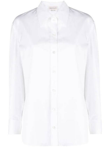 Women's Classic Poplin Long Sleeve Shirt Optic White - ALEXANDER MCQUEEN - BALAAN 1