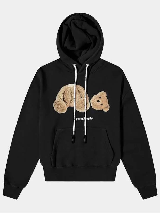 Bear Print Hoodie Black - PALM ANGELS - BALAAN 2