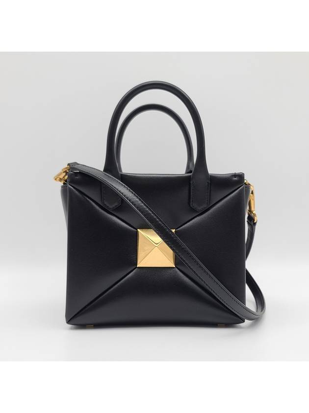 Small One-Stud Tote Bag Black - VALENTINO - BALAAN 5