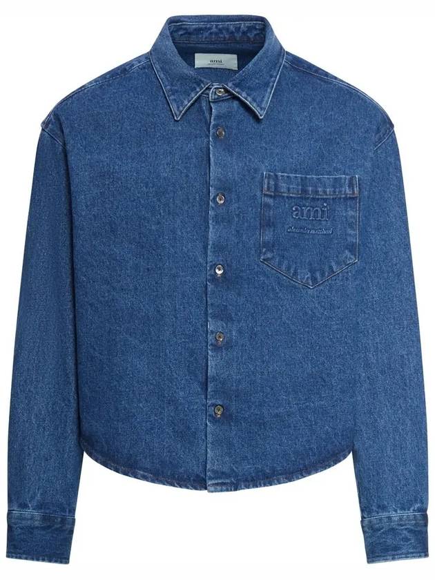 Washed Button-Up Denim Jacket Blue - AMI - BALAAN 2