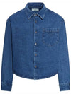 Washed Button-Up Denim Jacket Blue - AMI - BALAAN 3