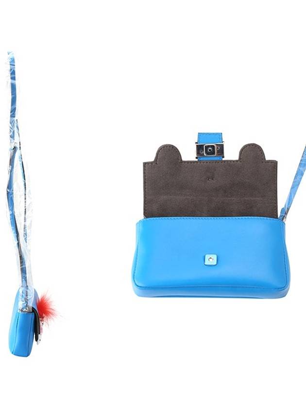 Monster Leather Shoulder Bag Blue - FENDI - BALAAN 4