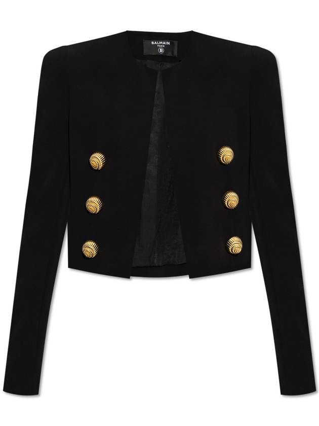 Balmain Blazer With Decorative Appliqués, Women's, Black - BALMAIN - BALAAN 1