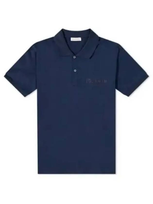 Embroidered Logo Polo Shirt Blue - ALEXANDER MCQUEEN - BALAAN 2