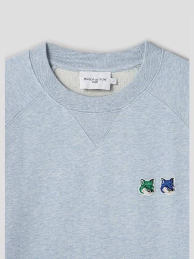 Double Monochrome Fox Head Patch Classic Sweatshirt Light Blue - MAISON KITSUNE - BALAAN 3