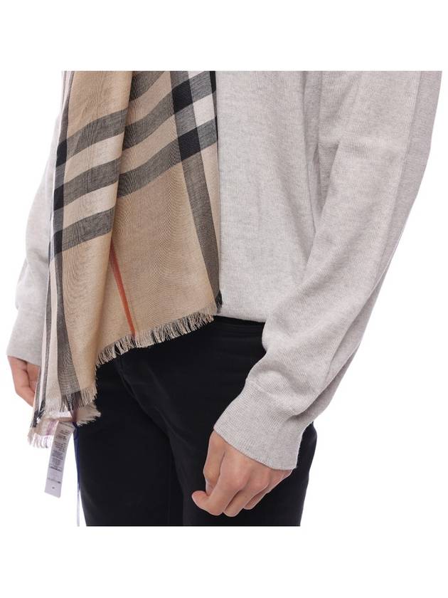 Vintage Check Wool Blend Scarf Beige - BURBERRY - BALAAN 7