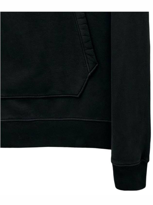 Lens Wappen Diagonal Fleece Hoodie Black - CP COMPANY - BALAAN 5