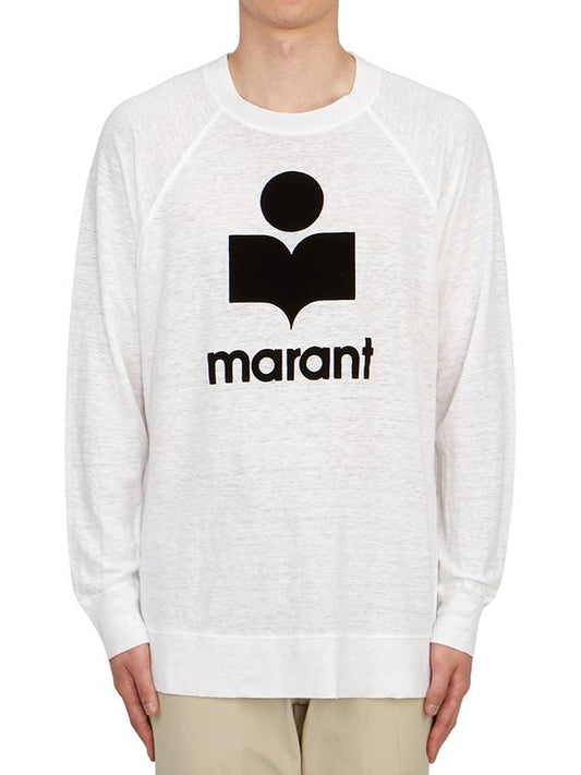 Kieffer Logo Print Linen Long Sleeve T-Shirt White - ISABEL MARANT - BALAAN 2