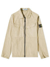 Wappen Patch Old Effect Zip-Up Jacket Beige - STONE ISLAND - BALAAN 2