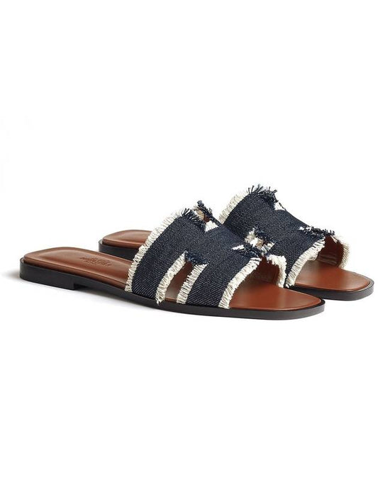 Oran Denim Sandals Blue - HERMES - BALAAN 2