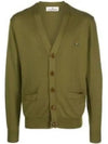 ORB Logo V-Neck Cardigan Green - VIVIENNE WESTWOOD - BALAAN 2