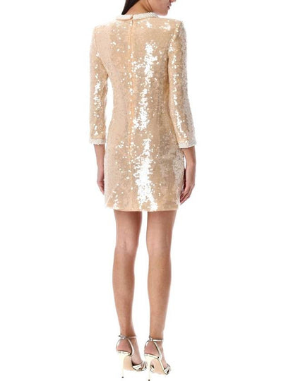 MINI SEQUIN DRESS BEIGE - SELF PORTRAIT - BALAAN 2