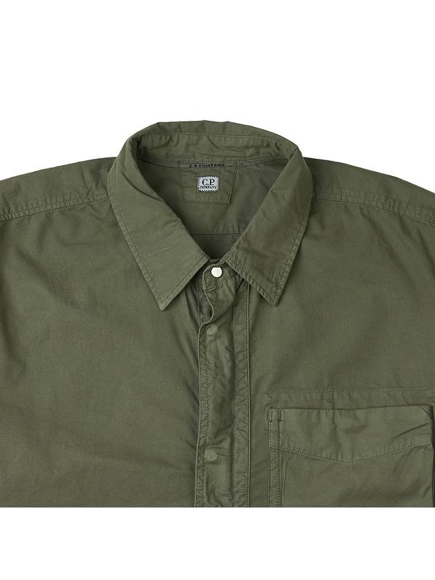 Gabardine Utility Long Sleeve Shirt Bronze Green - CP COMPANY - BALAAN 4