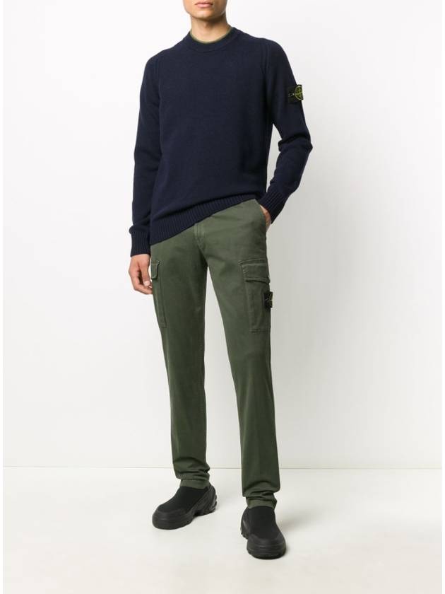 Waffen Patch Round Neck Knit Top Dark Navy - STONE ISLAND - BALAAN 3