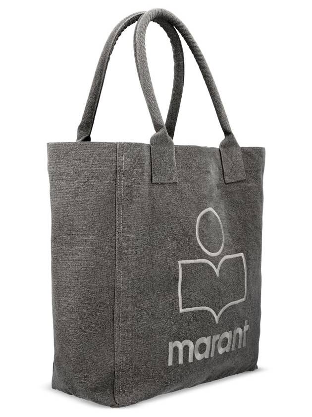 Yenky Logo Washed Cotton Tote Bag Grey - ISABEL MARANT - BALAAN 4