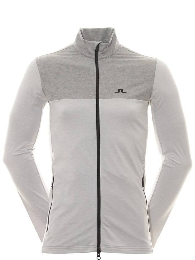 Banks Mid Layer Zip-Up Jacket Light Grey Melange - J.LINDEBERG - BALAAN 1