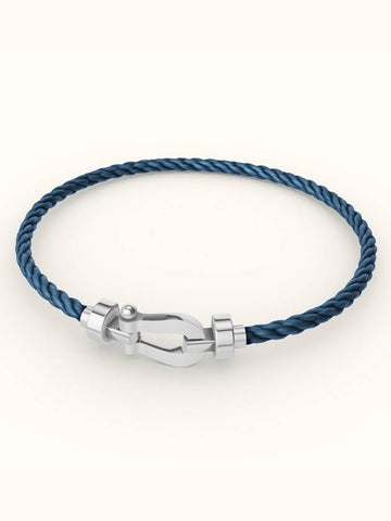 Posten bracelet medium white gold blue jeans 0B0075 6B1068 - FRED - BALAAN 1