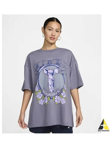 Sportswear Essentials Oversized T Shirt W Light Carbon Lilac HQ3011 003 - NIKE - BALAAN 1