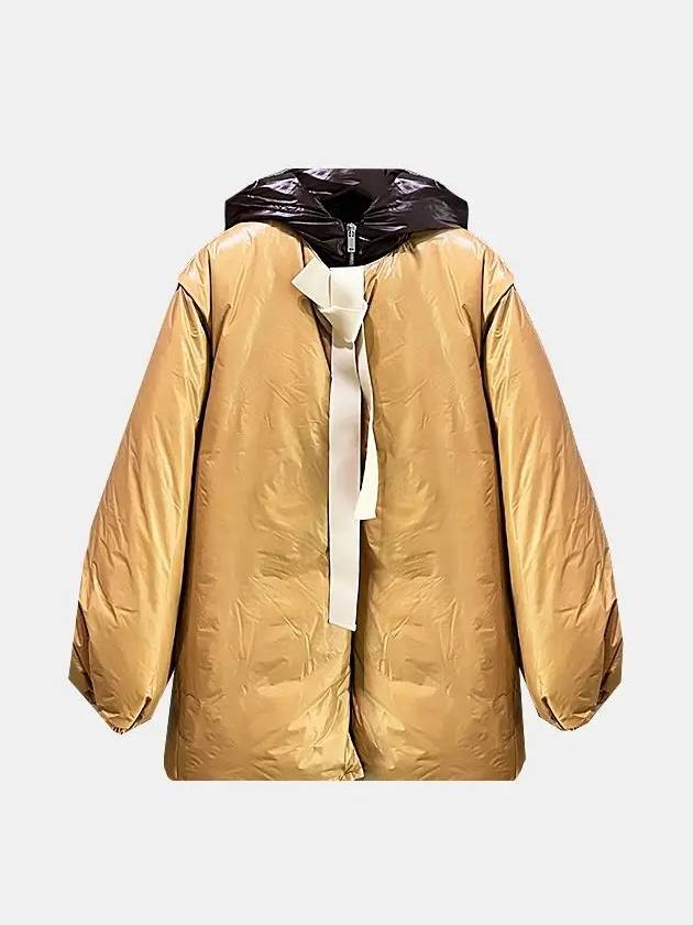 Women's Belted Shell Hood Down Padding Yellow - JIL SANDER - BALAAN 3