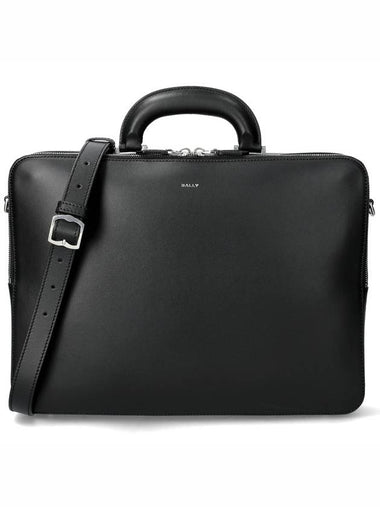 Busy Calfskin Briefcase Black - BALLY - BALAAN 1