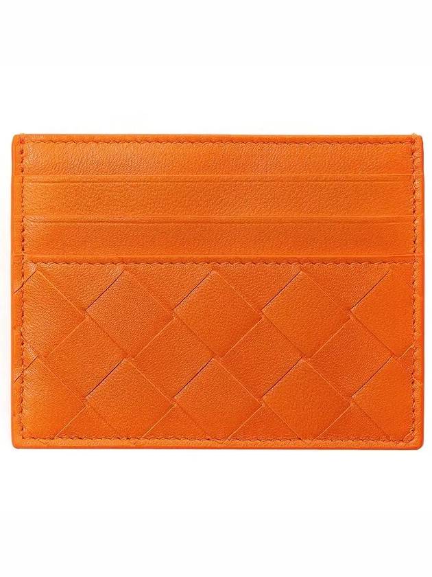 Intrecciato Leather Card Wallet Orange - BOTTEGA VENETA - BALAAN 2