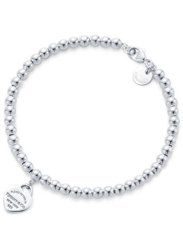 Heart Tag Bead Bracelet Blue Silver - TIFFANY & CO. - BALAAN 8