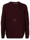 Embroid Logo Cable Knit Top Wine - POLO RALPH LAUREN - BALAAN 2