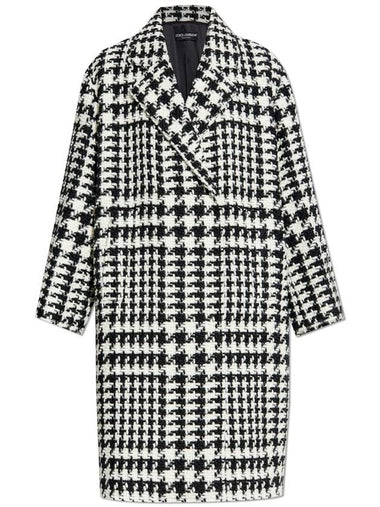 Dolce & Gabbana Coat With Pipette Pattern, Women's, Black - DOLCE&GABBANA - BALAAN 1