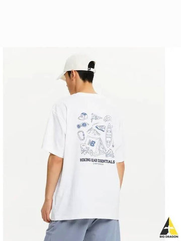 NBNEE22443 UNI FROZEN camping graphic short sleeve t shirt white - NEW BALANCE - BALAAN 1