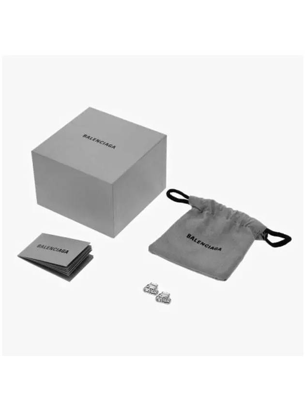 BB Logo Stud Earrings Silver - BALENCIAGA - BALAAN 6