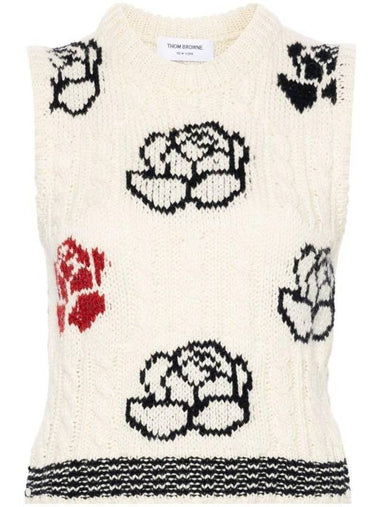 Pattern Intarsia Knit Vest White - THOM BROWNE - BALAAN 1