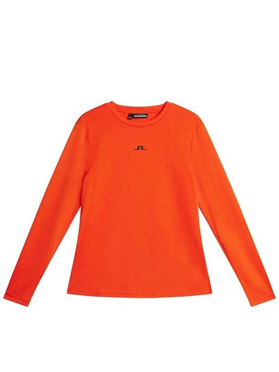 Golf Logo Print Ada Long Sleeve T-Shirt Tangerine Tango - J.LINDEBERG - BALAAN 2