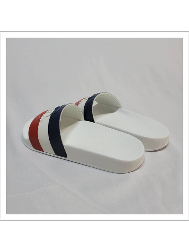 Striped Slippers White - MONCLER - BALAAN 6