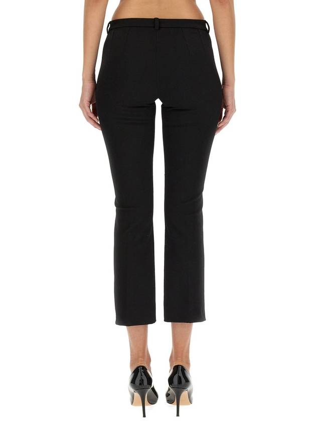 Women's Humanita Cotton Blend Straight Pants Black - S MAX MARA - BALAAN 4