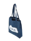 Lou Logo Denim Tote Bag Washed Indigo - A.P.C. - BALAAN 4